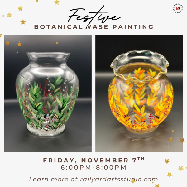 Festive Botanical Vase Painting