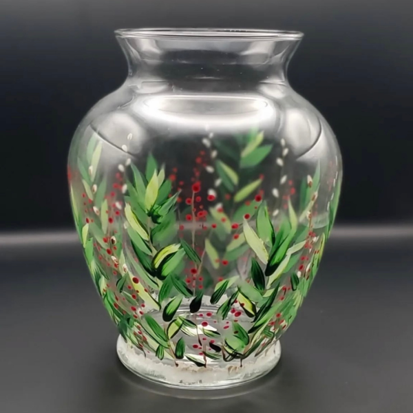 Festive Botanical Vase Painting - Image 3