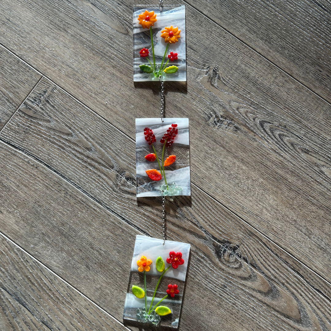Fused Glass Floral Window Charms - Image 3