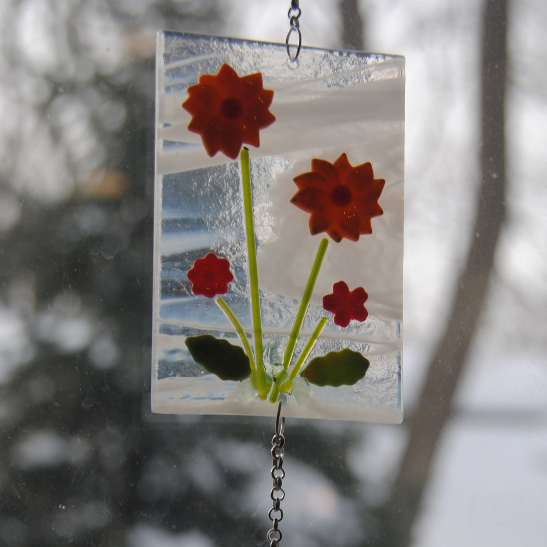 Fused Glass Floral Window Charms - Image 4